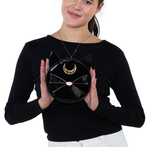 SPOOKYVILLE CRITTERS Mystical Luna Cat Face Crossbody Bag - Picture 4 of 6